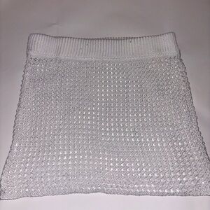 SHEIN White Crochet Knit Beach Coverup Skirt